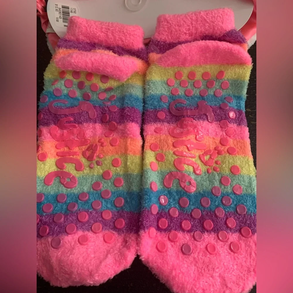 Unicorn Eye Mask & Slipper Socks Set - Rainbow